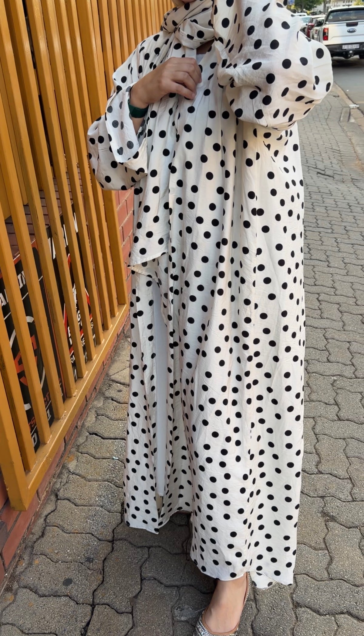 Polka dot abayah