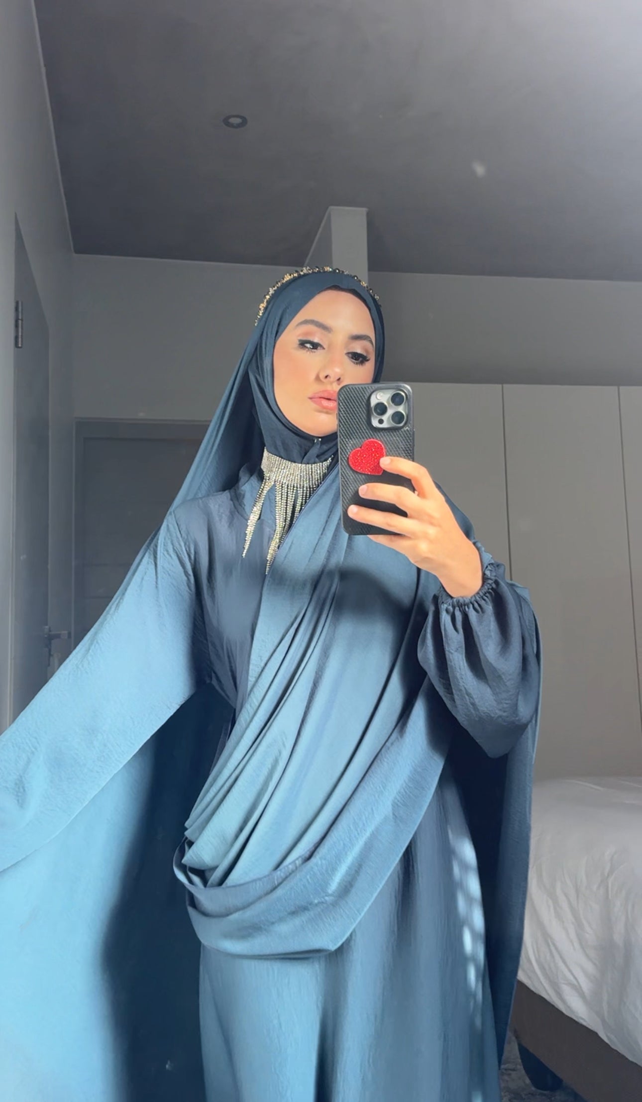 Prussian Blue Long Scarf Abayah