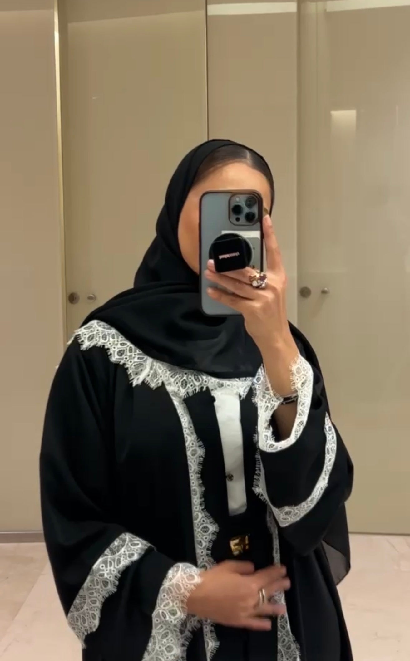 White Lace Abayah Style 1