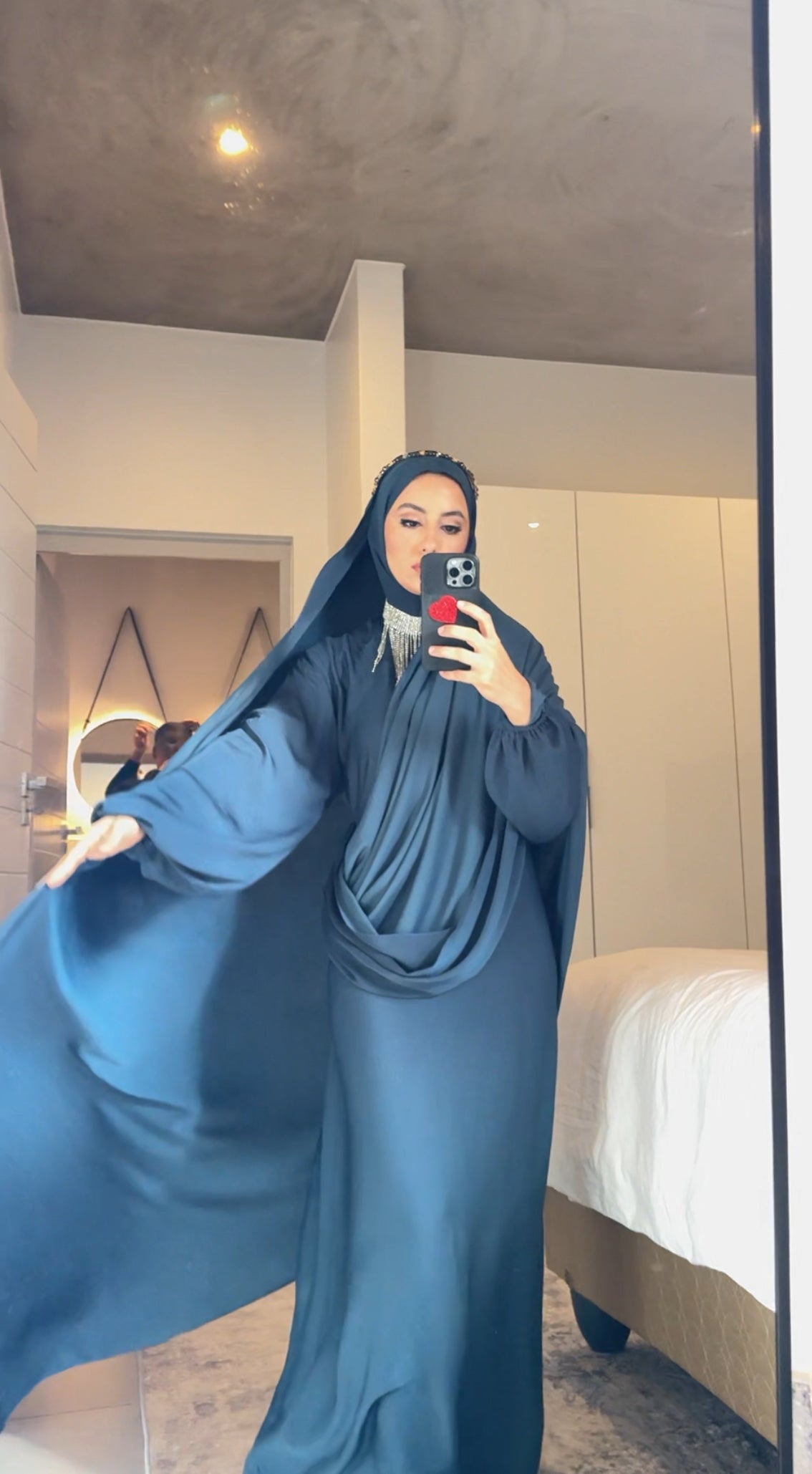 Prussian Blue Long Scarf Abayah