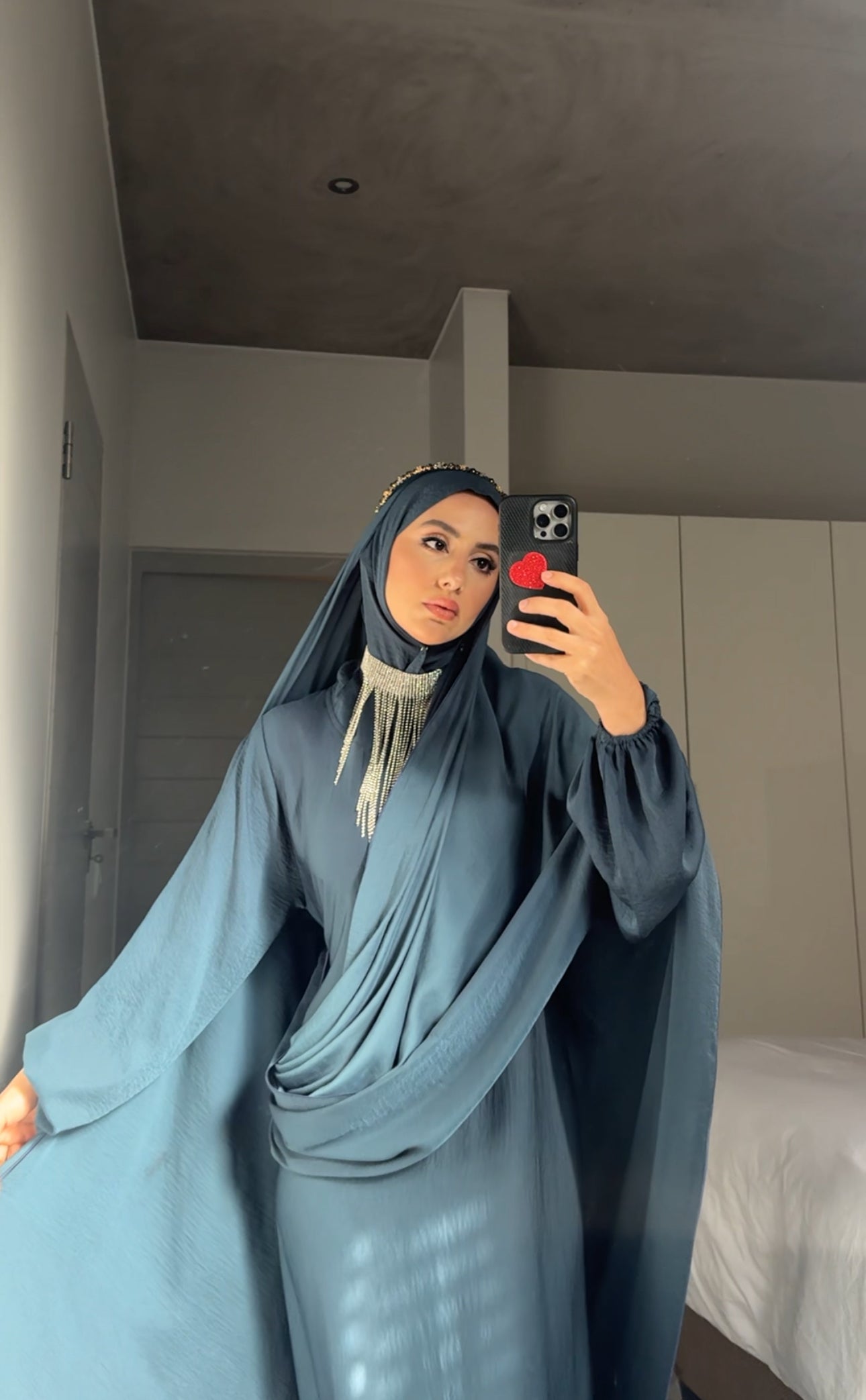 Prussian Blue Long Scarf Abayah