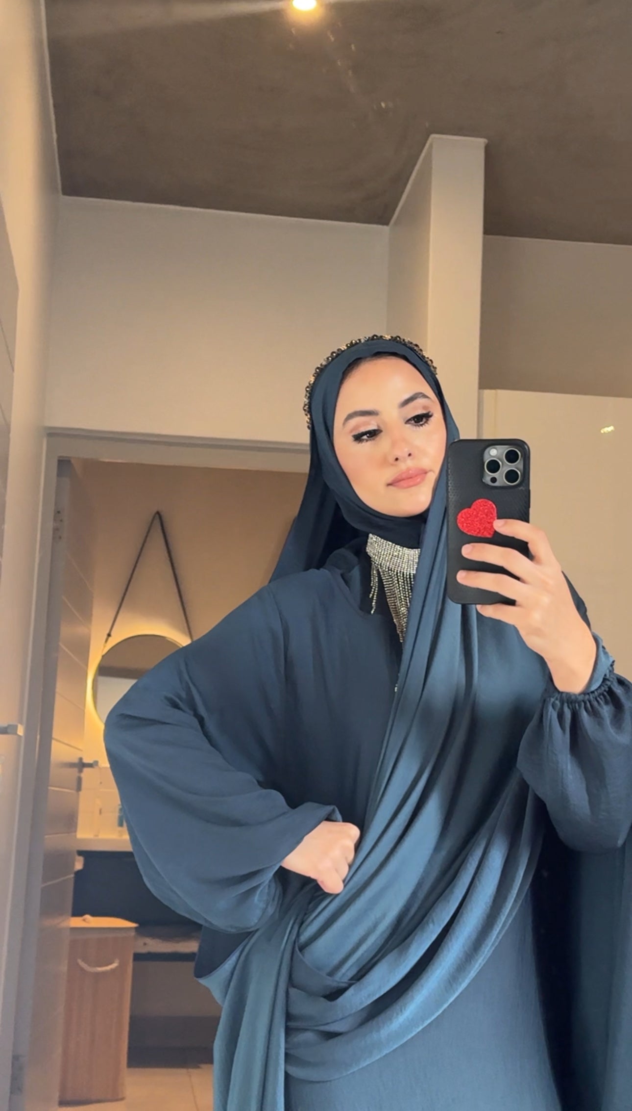 Prussian Blue Long Scarf Abayah