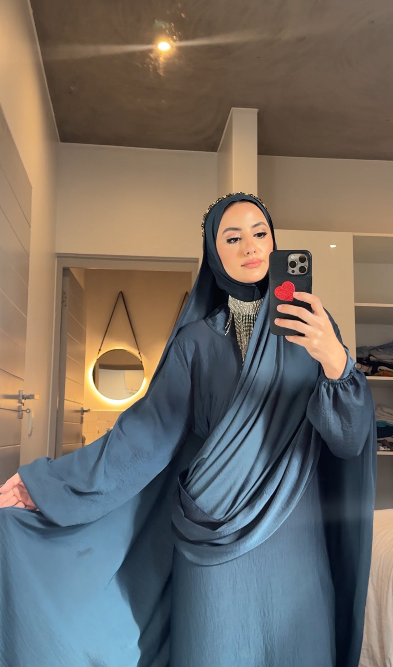 Prussian Blue Long Scarf Abayah