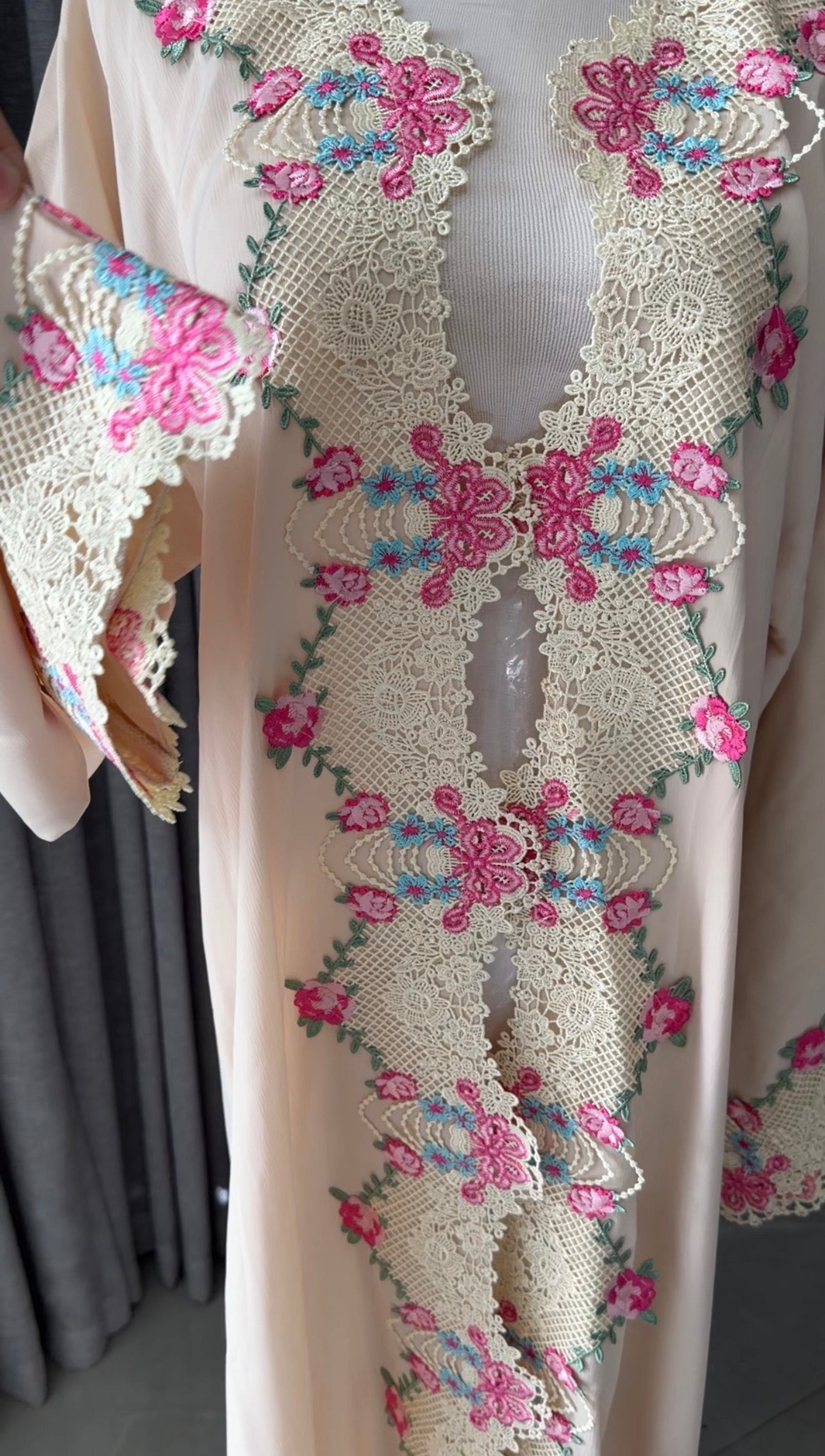 Beige Lace Abayah