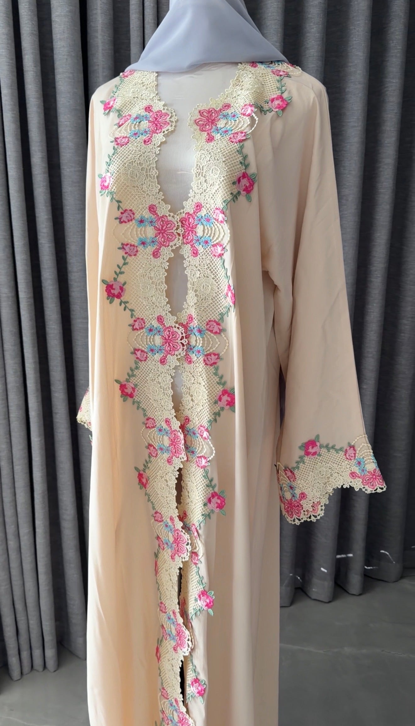 Beige Lace Abayah