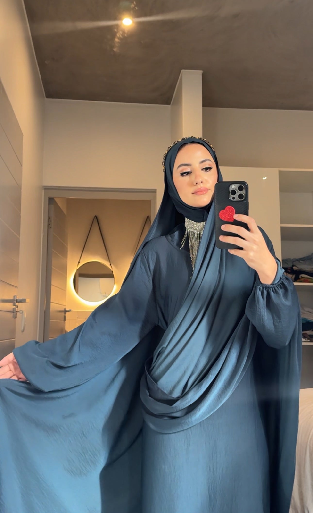 Prussian Blue Long Scarf Abayah