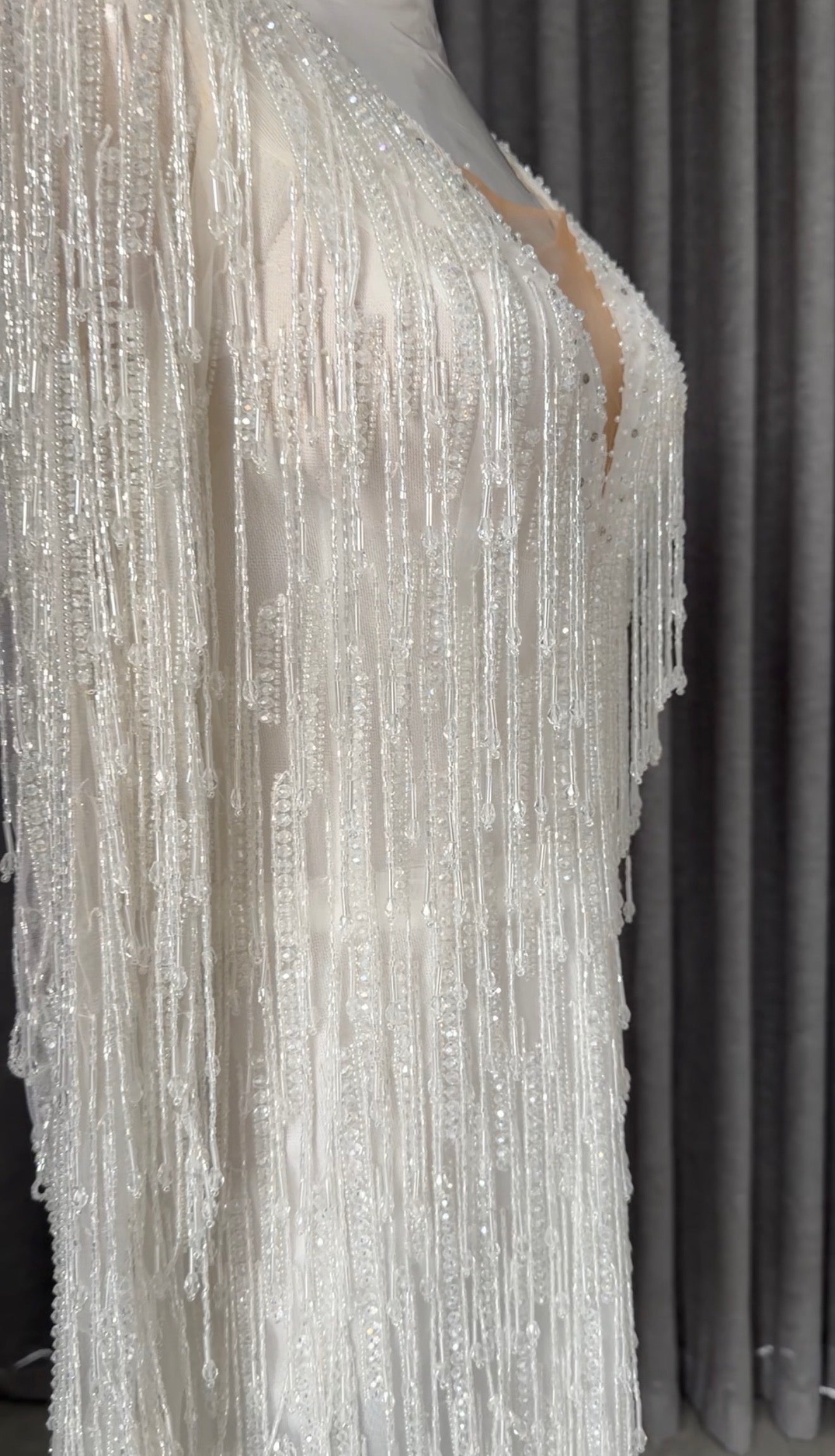 White beaded bridal dress