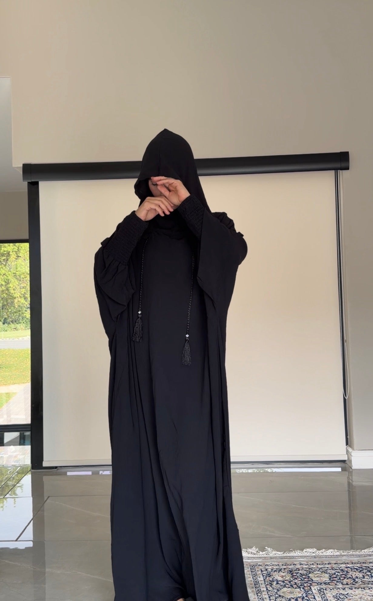 Black burqa without dots