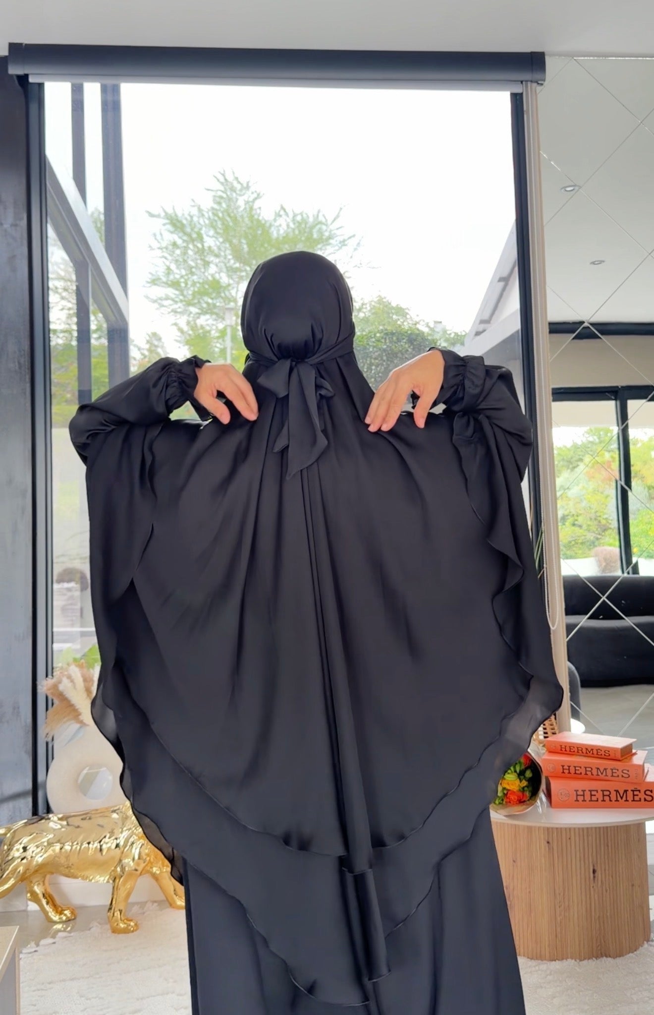 Black hareer Khimar or jilbaab