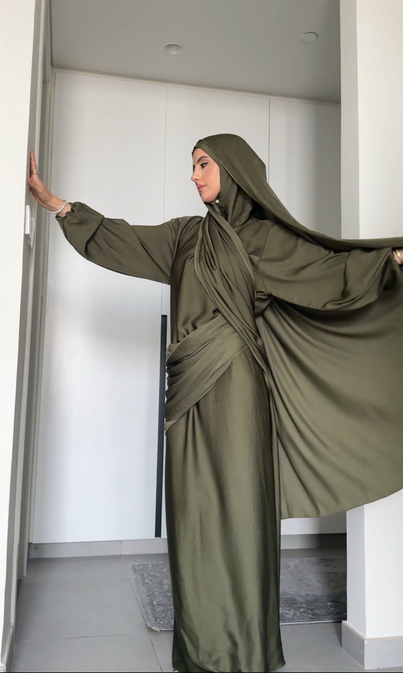 Army Green Long Scarf Abayah