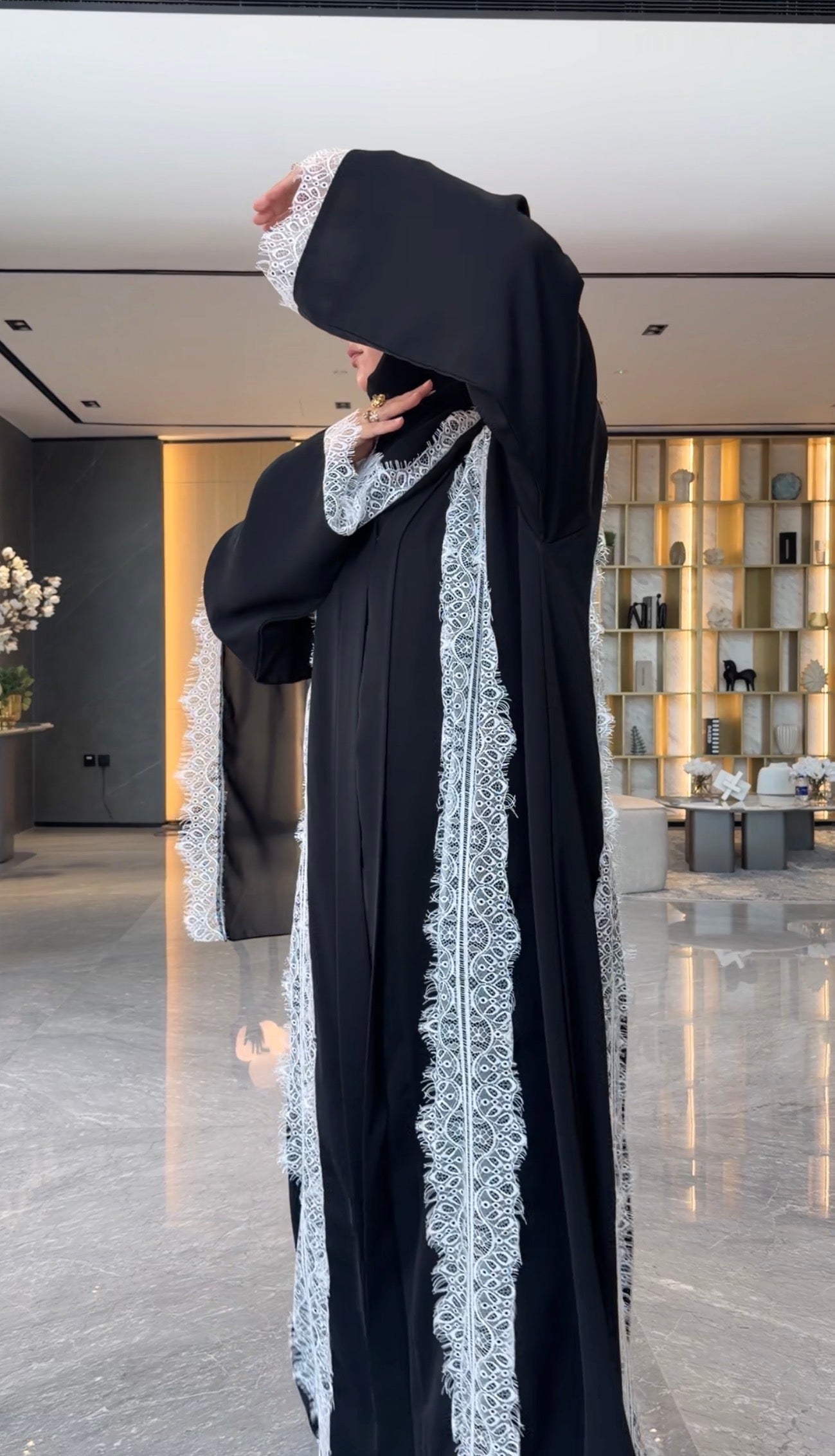 White Lace Abayah Style 2