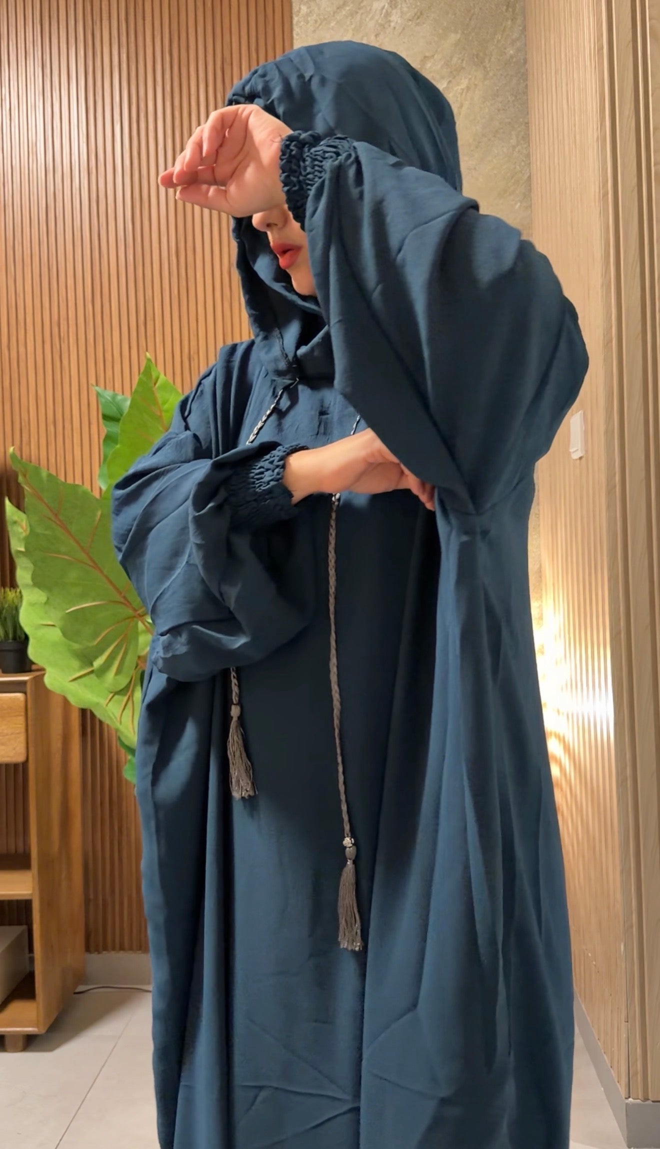 Teal burqa with no dots