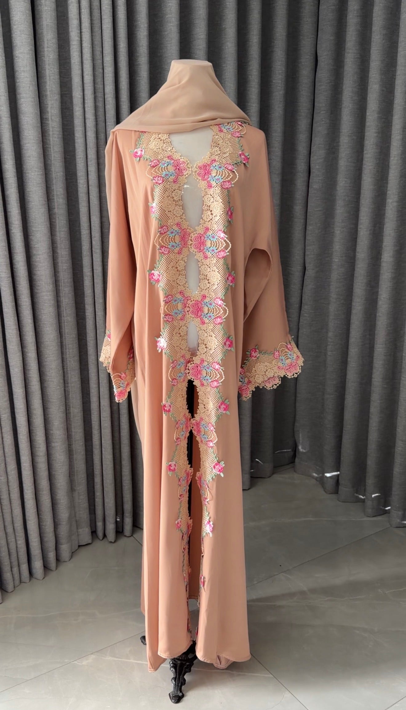 Cream Lace Abayah