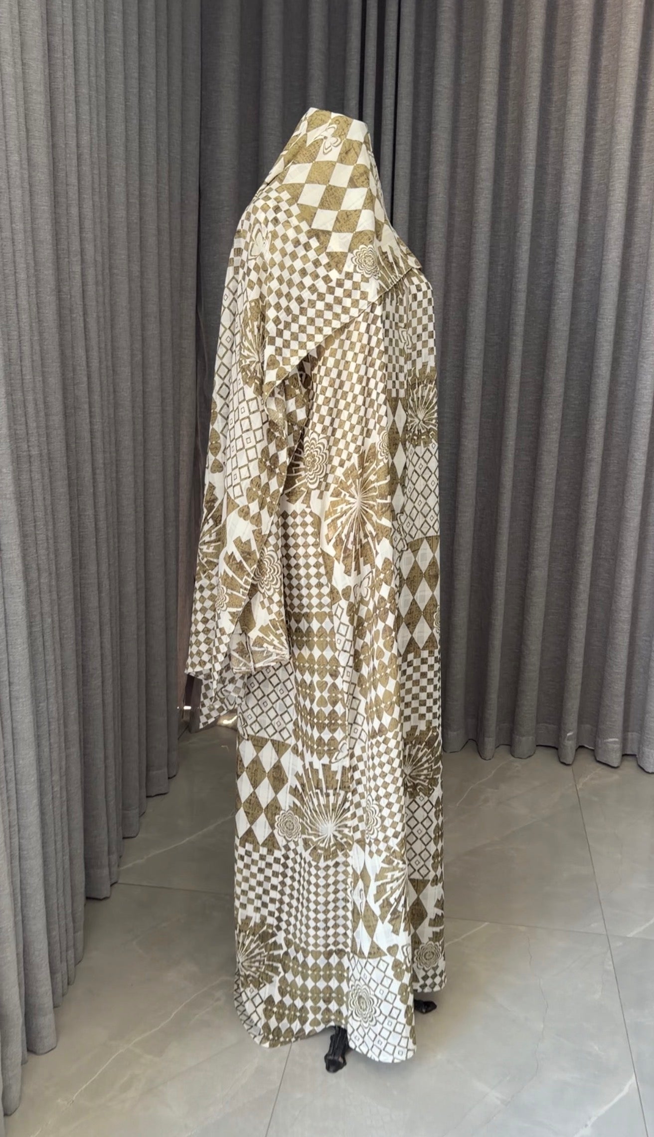 Army Green Geometric Abayah