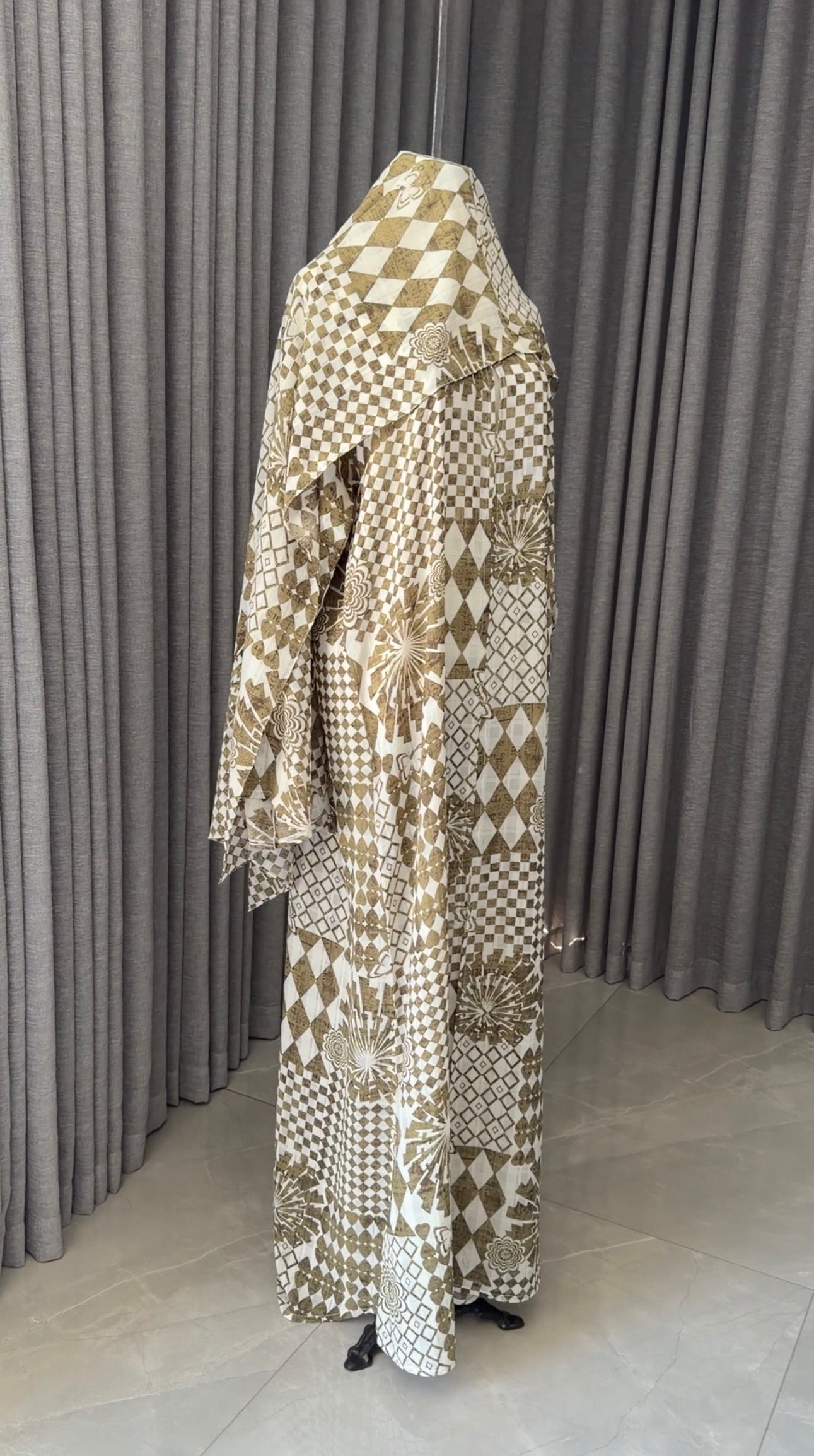Army Green Geometric Abayah