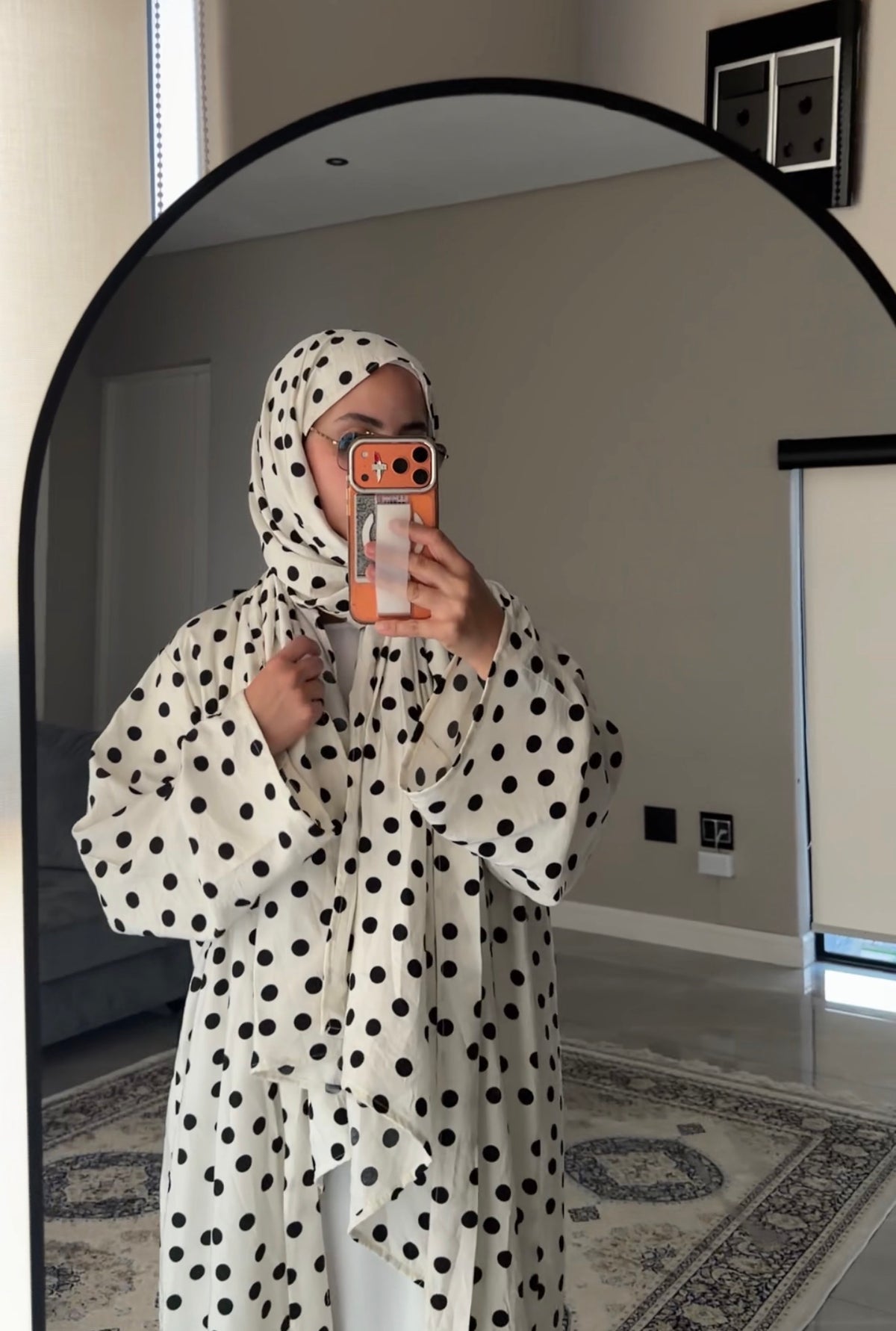 Polka dot abayah