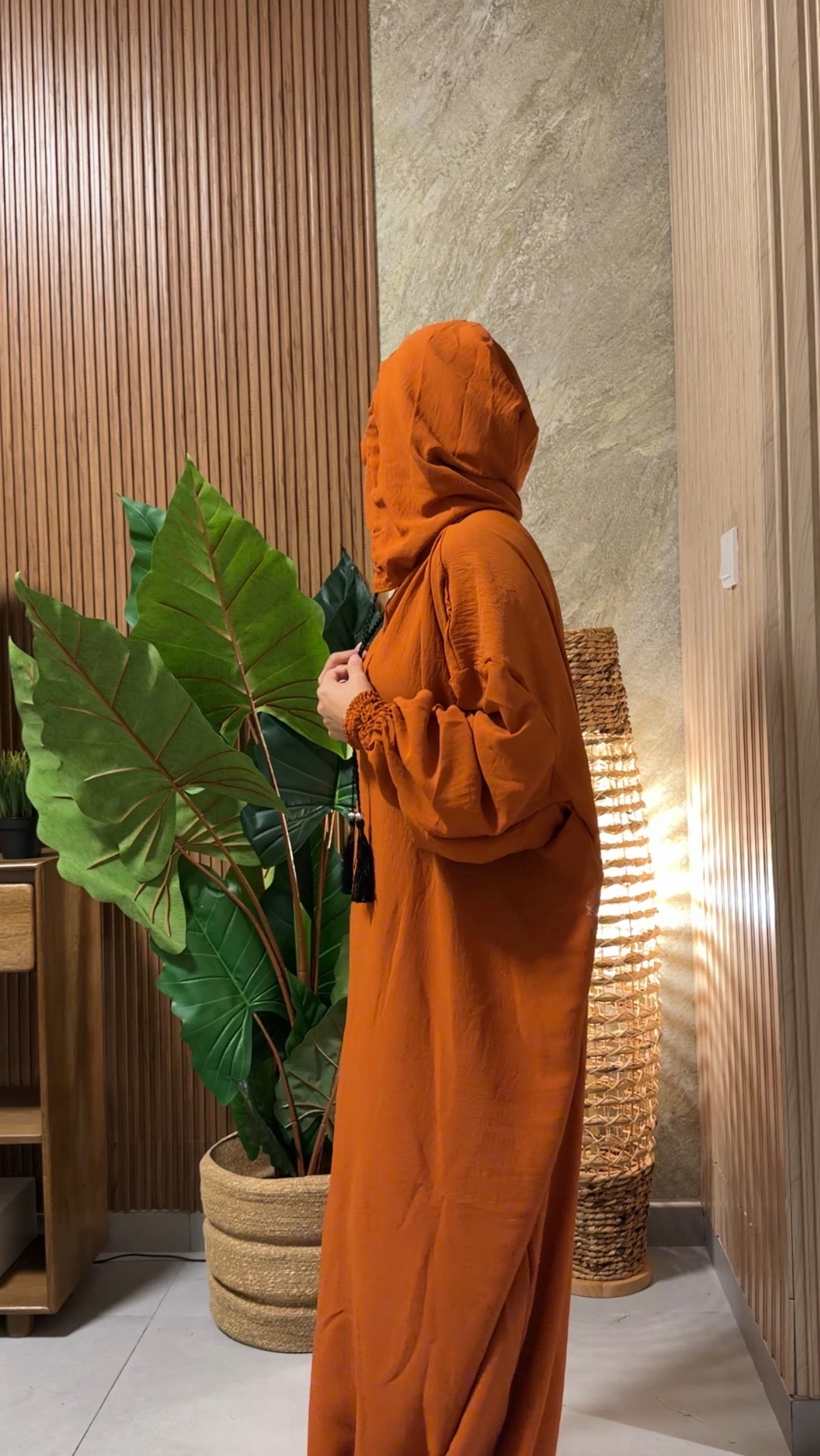 Orange burqa with no dots